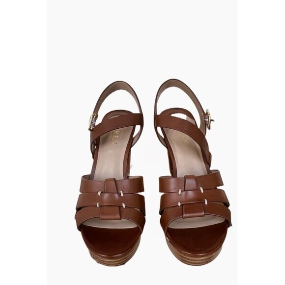 NWOT- Ralph Lauren Soffia Burnished Leather Sandal. Size 5.5 - Picture 3 of 4